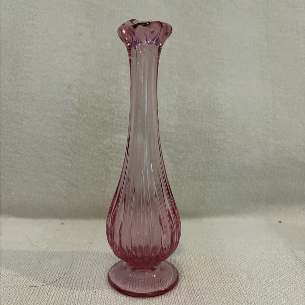 Fenton Pink Glass Bud Vase